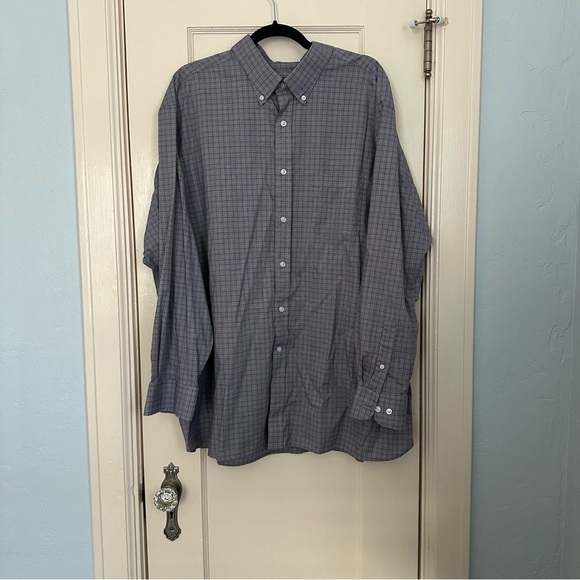 Daniel Cremieux Signature Collection Shirt Blue Plaid Burgandy Stripe Size XXL - Picture 2 of 10